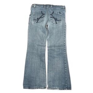 Y2K Kenneth Cole Faded Embroidered Bootcut Flared Low Rise Jeans